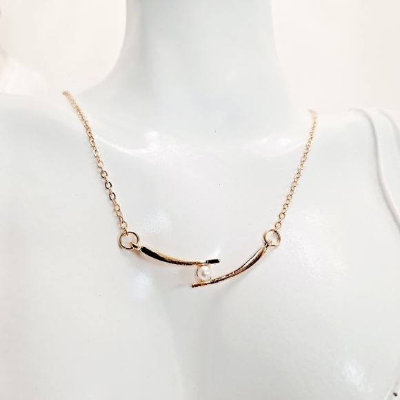 Gold Dainty Pearl‎ Pendant Necklace Minimalist Boho Chain Layering Jewelry New - Picture 12 of 13